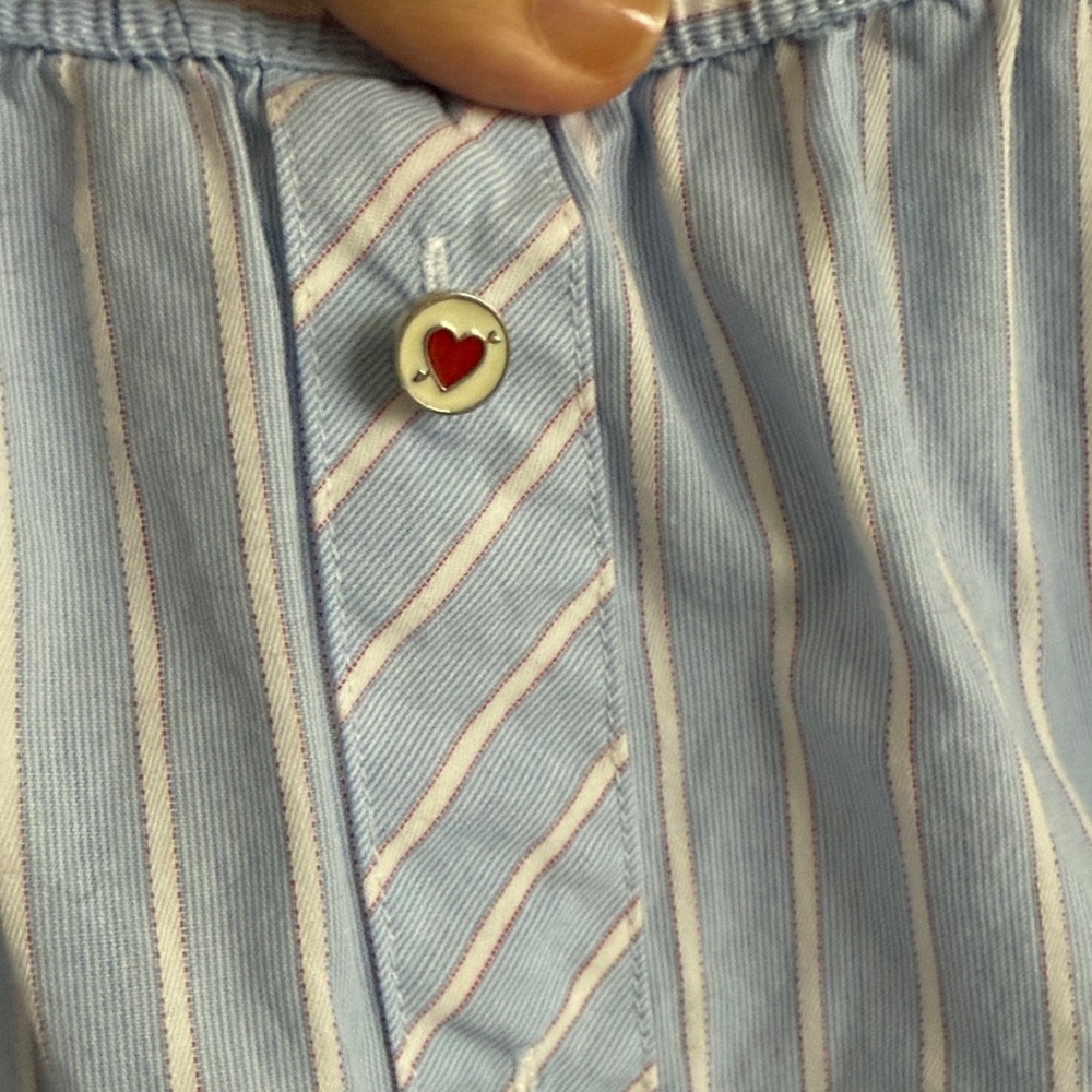 Elegant Light Blue Striped Off-Shoulder Blouse - Picture 2 of 7